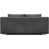 Banquette convertible 3 places MIKA - Velours côtelé gris foncé - Coffre de rangement - L 192 x H 84 x P 93 cm