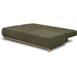 Banquette convertible 3 places MIKA - Velours cÙtelÈ vert kaki - Coffre de rangement - L 192 x H 84 x P 93 cm