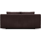 Canapé convertible - 3 places - MIKA - Velours côtelé marron foncé - Coffre de rangement - L 192 x H 84 x P 93 cm