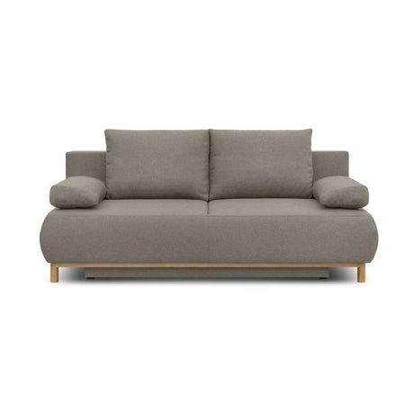Canapé convertible - 3 places - MIKA - Tissu beige - Coffre de rangement - L 192 x H 84 x P 93 cm