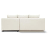 Canapé d'angle droit convertible - 3 places - MIKA - Tissu bouclettes écru - Coffre de rangement - 192 x 84 x 93 cm