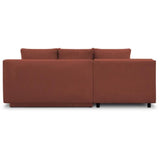 Canapé d'angle gauche convertible - 3 places - MIKA - Tissu velours côtelé rouille - Coffre de rangement - 192 x 84 x 93 cm