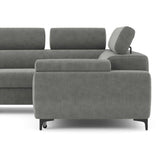 Canapé d'angle convertible - 3 places - MIKY - Tissu Gris anthracite - Coffre et tetieres - 262 x 235 x 96 cm - CONFORTEAM