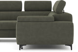 Canapé d'angle convertible - 3 places - MIKY - Tissu Vert foret - Coffre et tetieres - 262 x 235 x 96 cm - CONFORTEAM