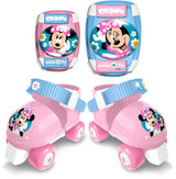 Set patins a roulettes et protections - MINNIE - MN432035 - Avec coudieres et genouilleres - Rose