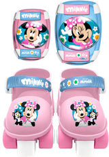 Set patins a roulettes et protections - MINNIE - MN432035 - Avec coudieres et genouilleres - Rose