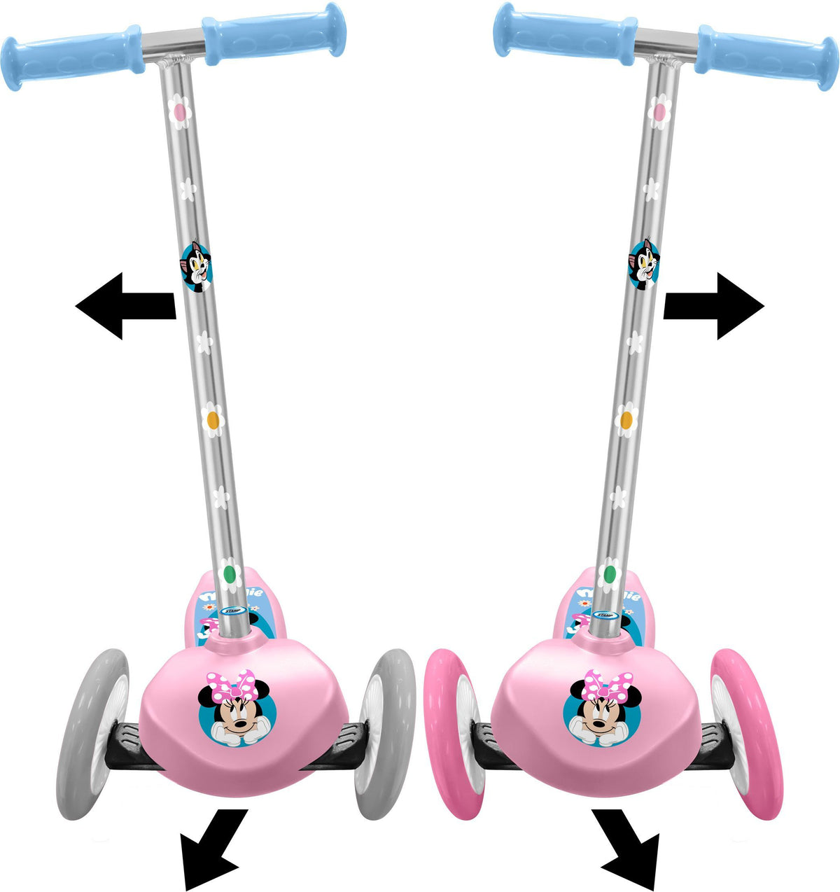 Trottinette steering enfant - MINNIE - MN432045 - 3 roues - Rose