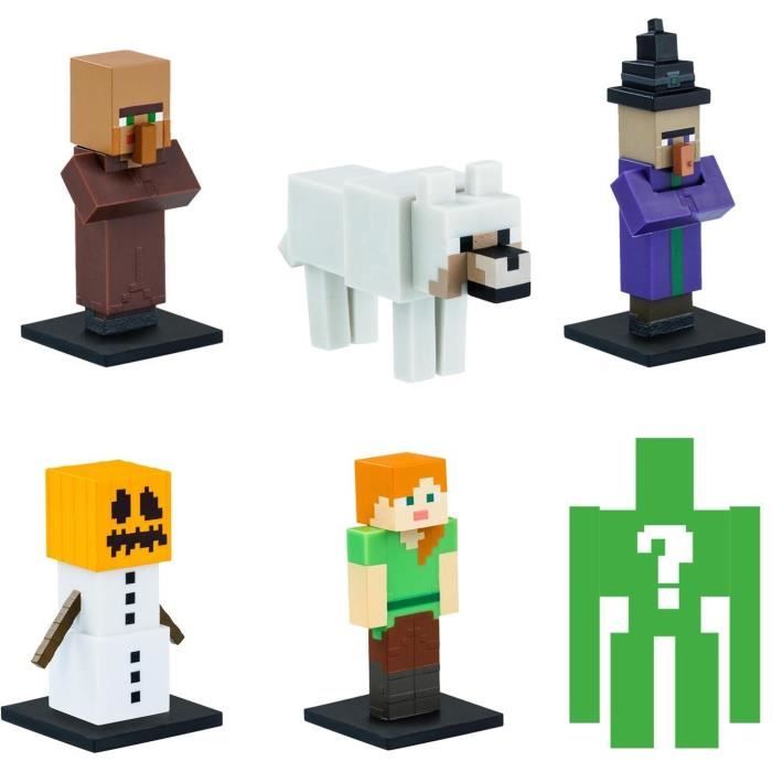 Coffret 6 petites figurines - BANDAI - Minecraft - 1 figurine mystere