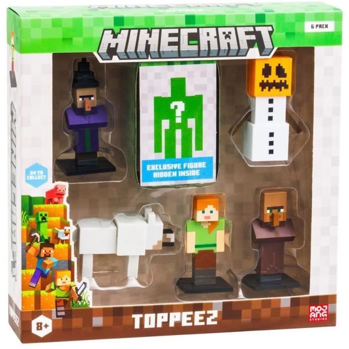 Coffret 6 petites figurines - BANDAI - Minecraft - 1 figurine mystere