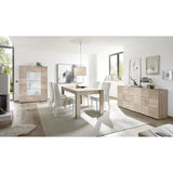 Buffet - MIRONA - 4 portes - Chene Samoa avec serigraphie - 241 x 43 x 84 cm