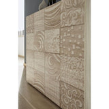 Buffet - MIRONA - 4 portes - Chene Samoa avec serigraphie - 241 x 43 x 84 cm