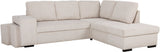 Canapé d'angle convertible réversible - 4/5 places - MITCHELL - Tissu velours côtelé Beige - Coffre, Poufs - 247 x 205 x 91 cm