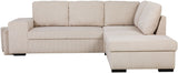 Canapé d'angle convertible réversible - 4/5 places - MITCHELL - Tissu velours côtelé Beige - Coffre, Poufs - 247 x 205 x 91 cm