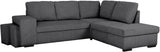 Canapé d'angle convertible réversible - 4/5 places - MITCHELL - Tissu velours côtelé Anthracite - Coffre, Poufs - 247 x 205 x 91 cm