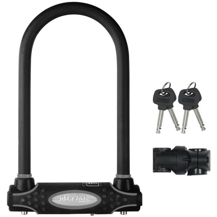 Antivol Vélo U - MASTER LOCK - 8195EURDPROCOLWR - Acier Cémenté, Clé, Rouge