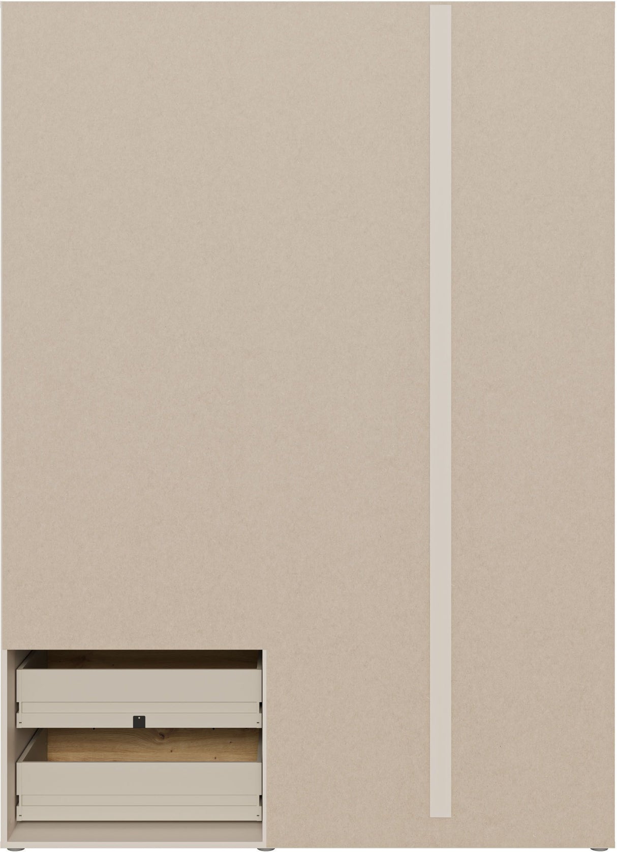 Armoire de chambre - Sable et Chene - 3 portes battantes - L144,4 x P58,8 x H200,1 cm - MOKKARIS