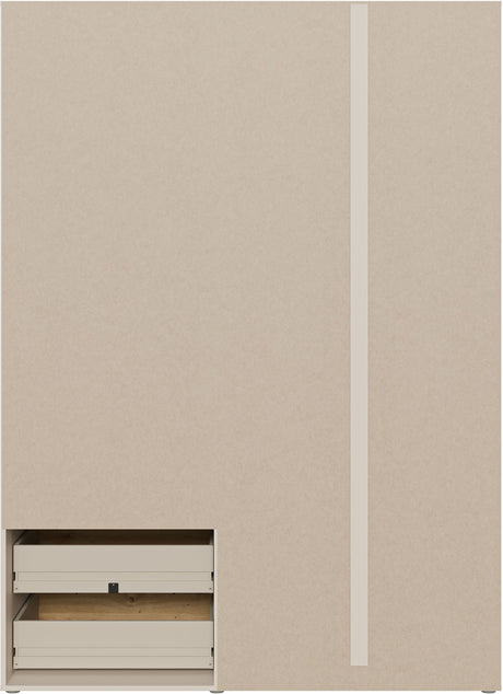 Armoire de chambre - Sable et Chene - 3 portes battantes - L144,4 x P58,8 x H200,1 cm - MOKKARIS