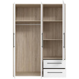 Armoire - Chene Sonoma / Blanc mat - 3 portes - L144,4 x P58,8 x H200cm - MOKKARIS