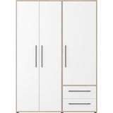 Armoire - Chene Sonoma / Blanc mat - 3 portes - L144,4 x P58,8 x H200cm - MOKKARIS
