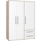 Armoire - Chene Sonoma / Blanc mat - 3 portes - L144,4 x P58,8 x H200cm - MOKKARIS