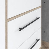 Armoire - Chene Sonoma / Blanc mat - 3 portes - L144,4 x P58,8 x H200cm - MOKKARIS