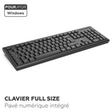 Ensemble clavier souris - MOBILITY LAB - Alpha - Ergonomique - Sans fil - Pavé numérique intégré