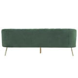 CanapÈ 3 places - Velours vert - L 207 x P 87 x H 77 cm - MATHIS - Structure bois massif