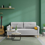 CanapÈ 3 places + 2 coussins - Tissu Gris clair - L 175 x P 80 x H 85 cm - COPENHAGUE