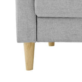 CanapÈ 3 places + 2 coussins - Tissu Gris clair - L 175 x P 80 x H 85 cm - COPENHAGUE