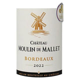 Château Moulin de Mallet 2022 Bordeaux - Vin rouge de Bordeaux