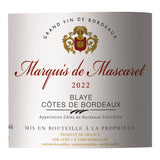 Marquis de Mascaret 2022 Blaye Côtes de Bordeaux - Vin rouge de Bordeaux