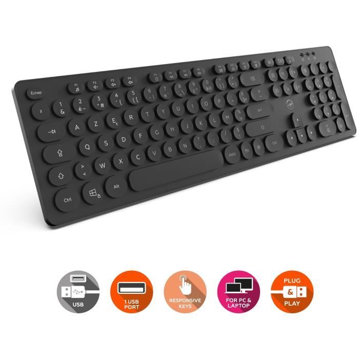 Clavier filaire RGB - MOBILITY LAB - ML306858 - AZERTY - RÈtro-Èclairage multicolore - Touches rondes