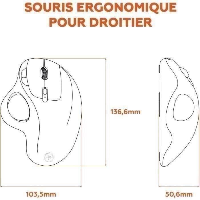 Souris sans fil - MOBILITY LAB - Trackball - Noir