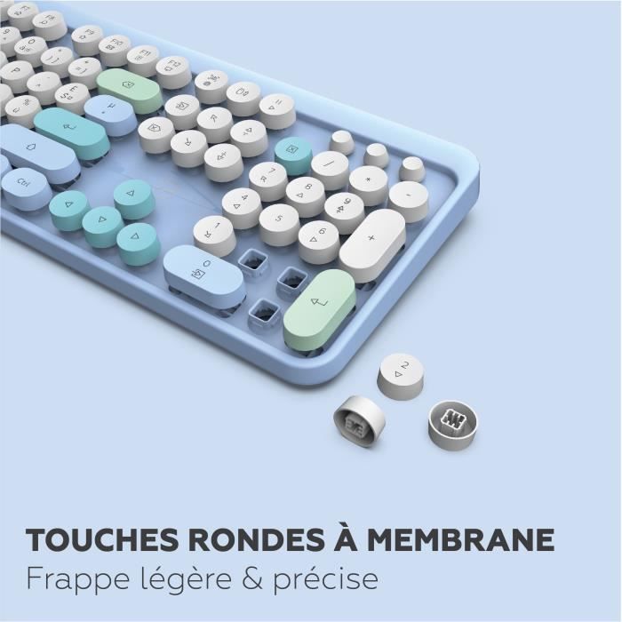 Ensemble clavier souris - MOBILITY LAB - Pure color - Sans fil - Pavé numérique intégré - Bleu