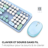 Ensemble clavier souris - MOBILITY LAB - Pure color - Sans fil - Pavé numérique intégré - Bleu