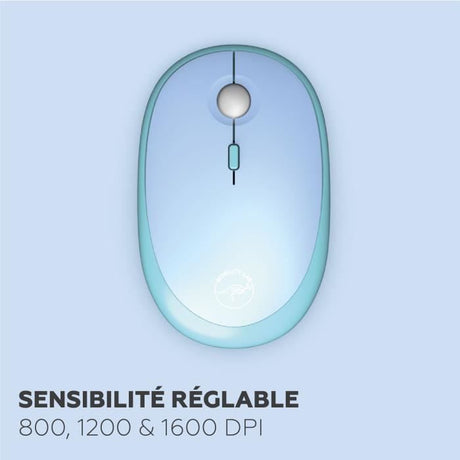 Ensemble clavier souris - MOBILITY LAB - Pure color - Sans fil - Pavé numérique intégré - Bleu