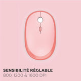 Ensemble clavier souris - MOBILITY LAB - Pure color - Sans fil - Pavé numérique intégré - Rose