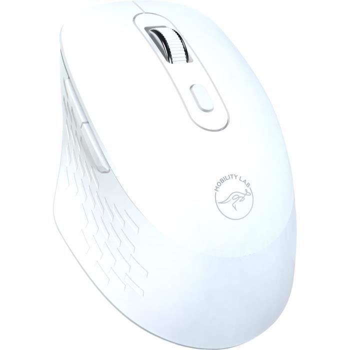 Souris sans fil - MOBILITY LAB - Omega - Bluetooth et rÈcepteur 2,4GHz - Blanc - Clics silencieux - PrÈcision rÈglable