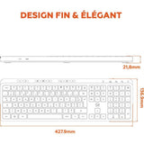 Clavier - Touches plates - MOBILITY LAB - KP450W - Full-size - AZERTY - Sans rétroéclairage
