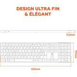 Clavier - Touches plates - MOBILITY LAB - KP430W - Full-size - AZERTY - Sans rétroéclairage