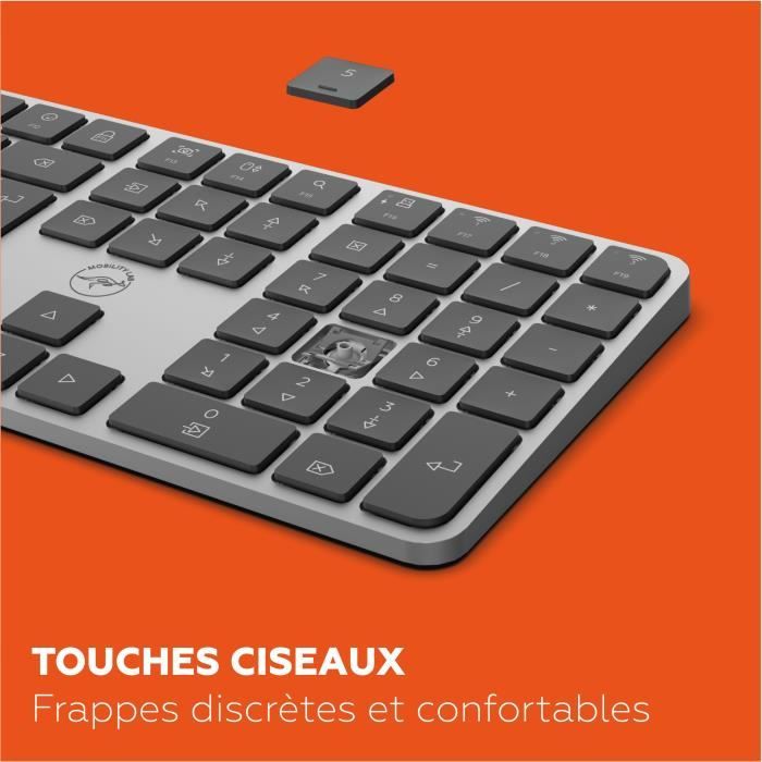 Clavier - Touches plates - MOBILITY LAB - KP430W - Full-size - AZERTY - Sans rétroéclairage