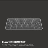 Mini clavier sans fil - Touches plates - MOBILITY LAB - KP430W - AZERTY - FR - Noir