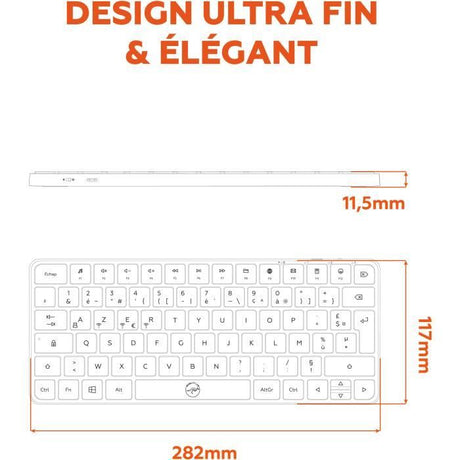 Clavier - Touches plates - MOBILITY LAB - KP430W - Mini - AZERTY - Sans rétroéclairage