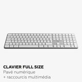 Clavier sans fil - Touches plates - MOBILITY LAB - KMP2000W - AZERTY - FR - Multi-connexions - Blanc