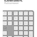 Clavier sans fil - Touches plates - MOBILITY LAB - KMP2000W - AZERTY - FR - Multi-connexions - Blanc