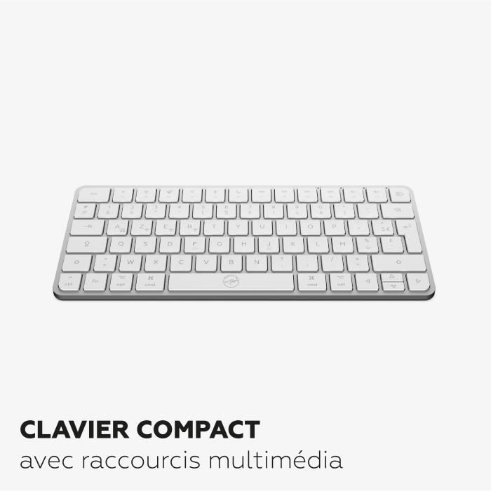 Mini clavier - Touches plates - MOBILITY LAB - KMP2000W - AZERTY - FR - Multi-connexions - Blanc