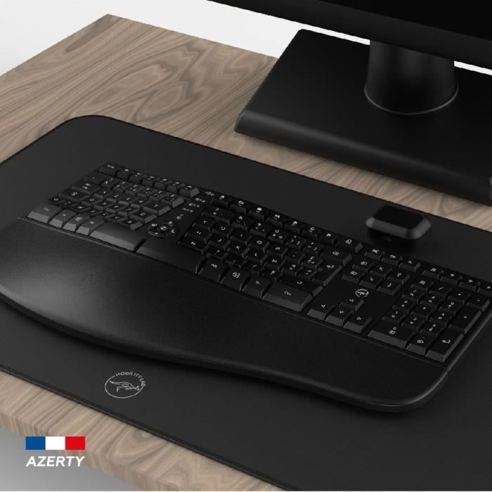 Clavier sans fil - Ergonomique - MOBILITY LAB - K30W - AZERTY - Multi-connexions - Noir