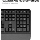 Clavier sans fil - Ergonomique - MOBILITY LAB - K30W - AZERTY - Multi-connexions - Noir