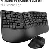 Ensemble clavier + souris - MOBILITY LAB - ERGO C30W - Full-size - USB 2,4 GHz + Bluetooth x2 - AZERTY Ergonomique