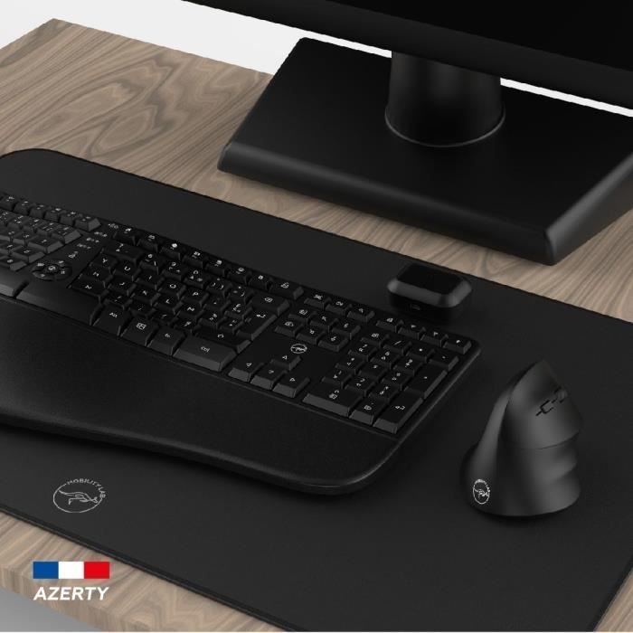 Ensemble clavier + souris - MOBILITY LAB - ERGO C30W - Full-size - USB 2,4 GHz + Bluetooth x2 - AZERTY Ergonomique